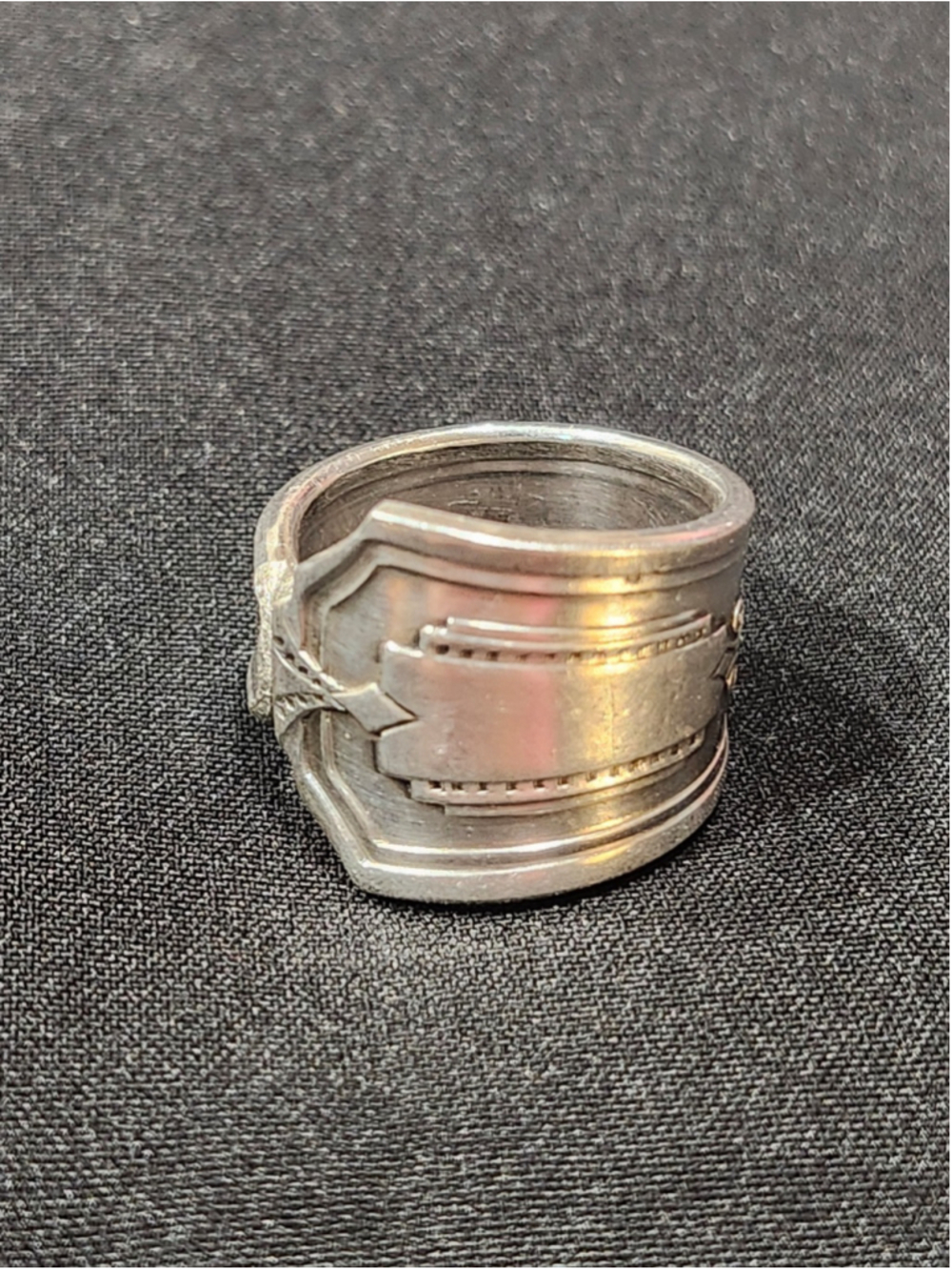 Vintage Spoon Ring Silver Plated Band Size 7 silverwear jewelry